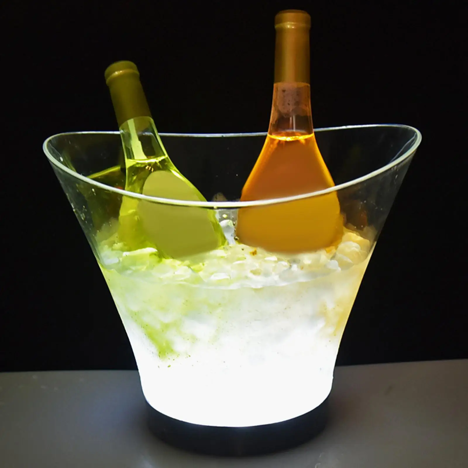 Yellow LED Beer Ice Bucket, 6L Sturdy Beverage Holder Battery Powered Perfect for Parties and Various Occasions