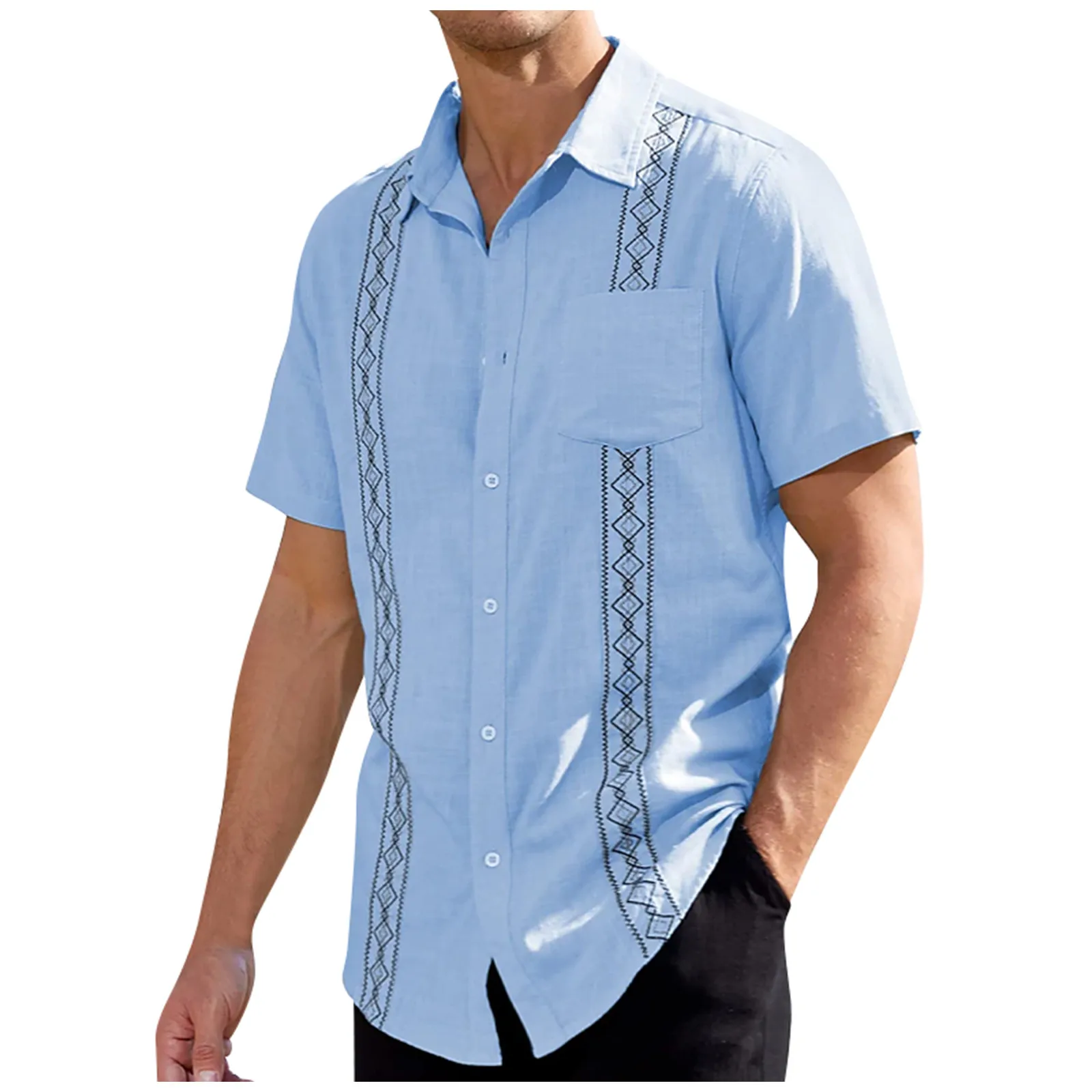 Camisa Vintage para hombre, camisa informal de manga corta con botones, para playa, ropa Vintage, cárdigan, envío directo