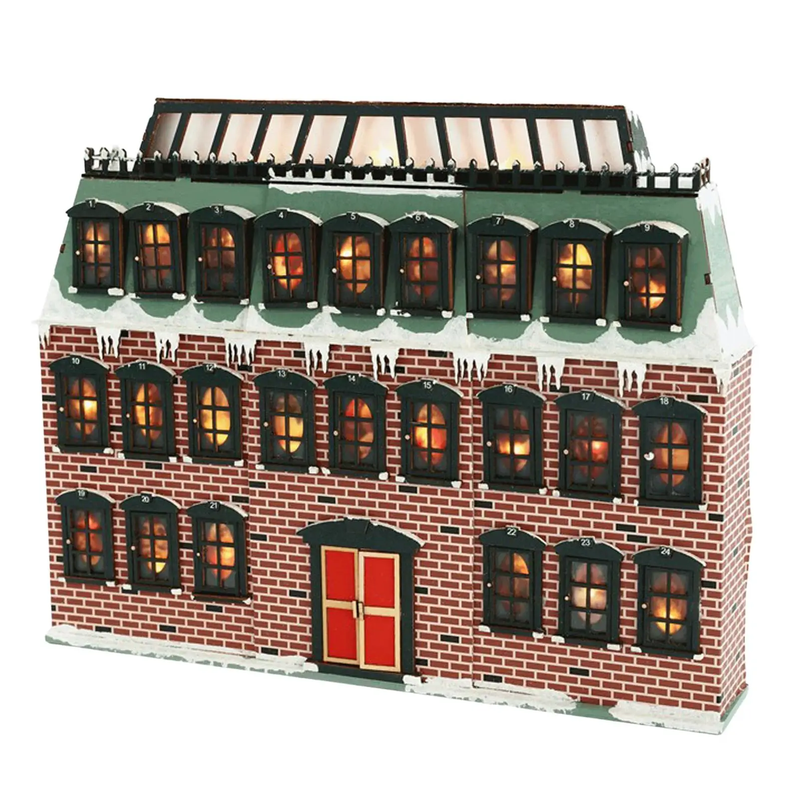 Christmas Dollhouse Warm White Building Set Lights up Wooden Christmas Church for Home Party Holiday Decors