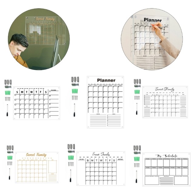 Clear Acrylic Calendar No Whiteboard for Wall Meal Plan & Grocery List  White Boards for Kitchen - AliExpress
