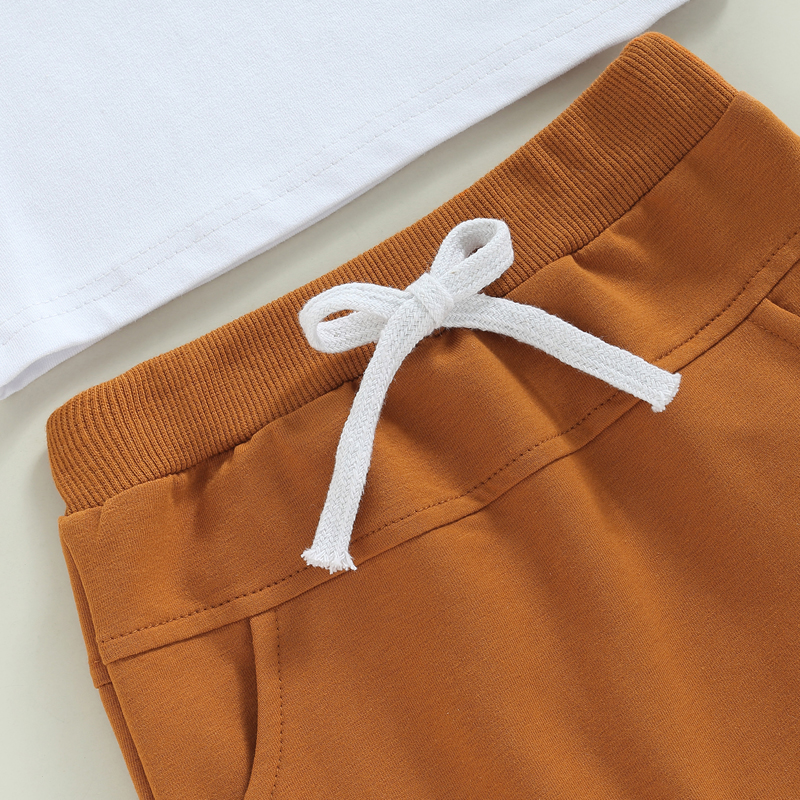 FOCUSNORM 4 Farben Sommer Kausalen Baby Jungen Kleidung Sets 2 stücke Brief Drucken Kurzarm Pullover T Shirts + Solide shorts – Detail 21