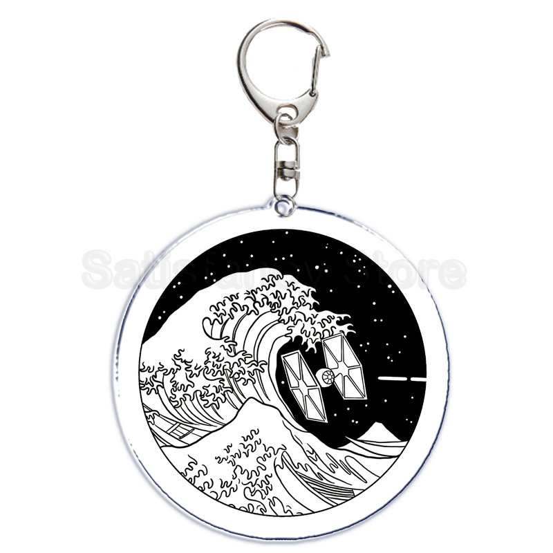 Retro Art Die Große Welle von Kanagawa Keychain Schlüssel Kette für Zubehör Nette Tasche Anhänger Schlüssel Ring Schmuck Geschenk – Detail 4