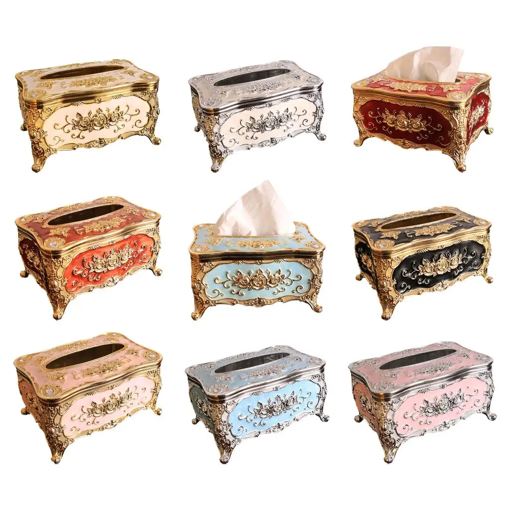 Retro Style Tissue Box Cover Three-Dimensional   for Bedrooms Offices