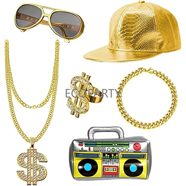 80s 90s Clothing Sets: 90s Hip Hop 80s 90s Mens Accessories Big Fake Chains 80s  90s Rapper Clothes