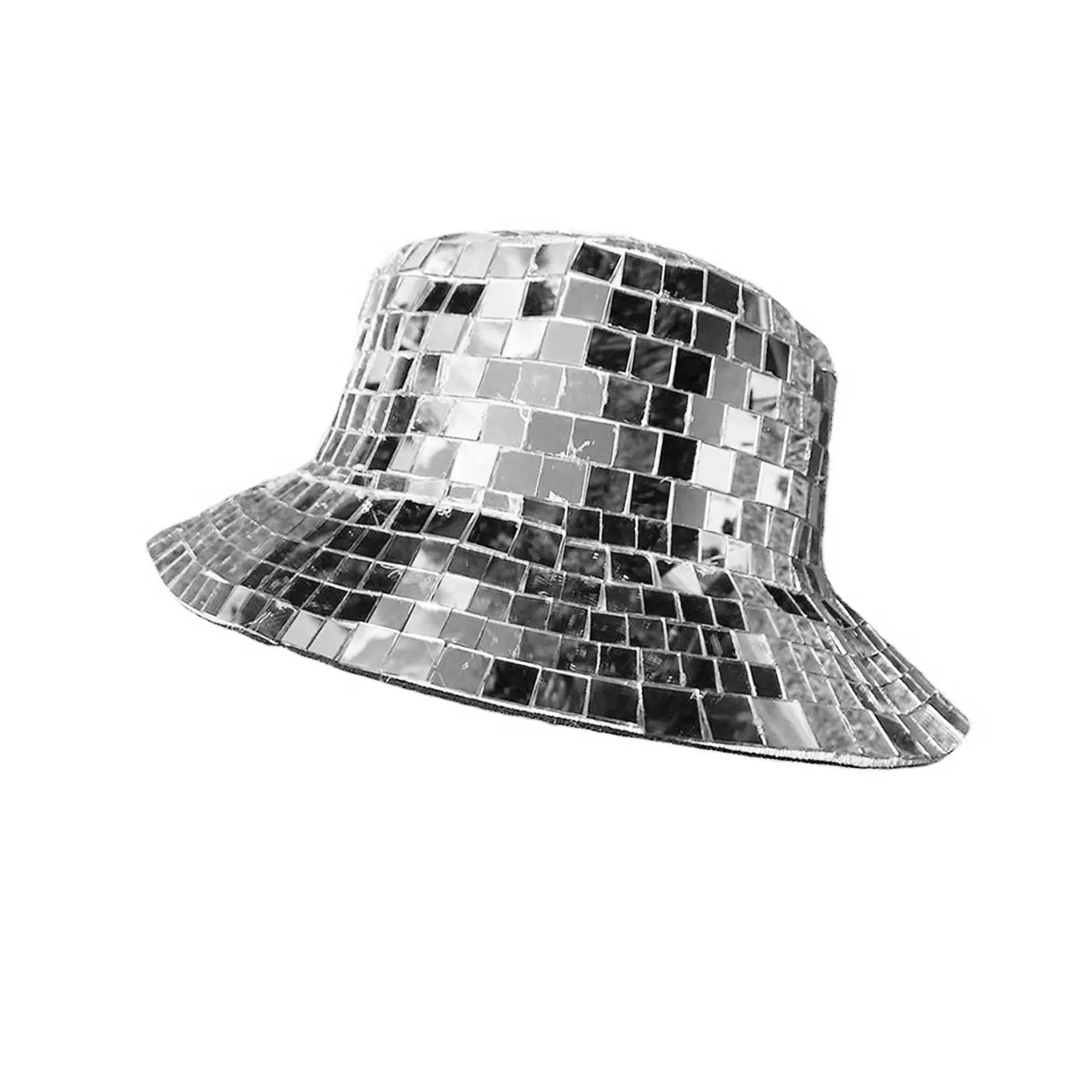 Disco Bucket Hat Comfortable Lightweight Trendy Glass Decorative Beach Caps for Cosplay Festivals Street Trips Carnivals