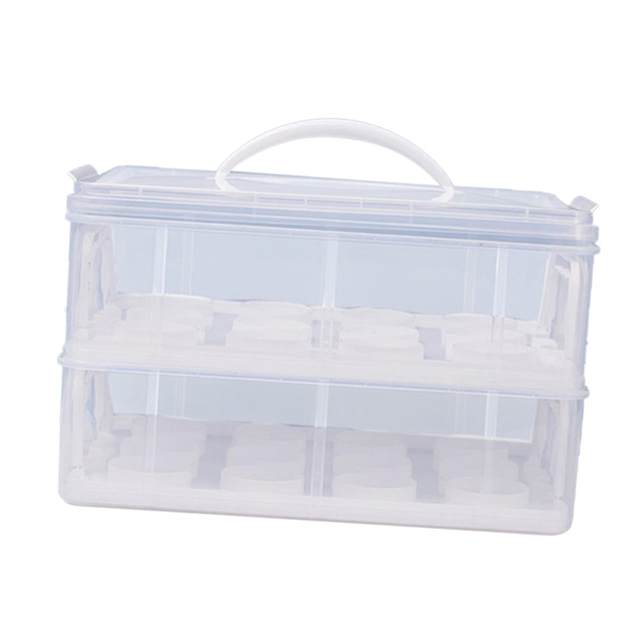 Clear Tiers Cupcake Carrier with Locking Lid Portable with Handle