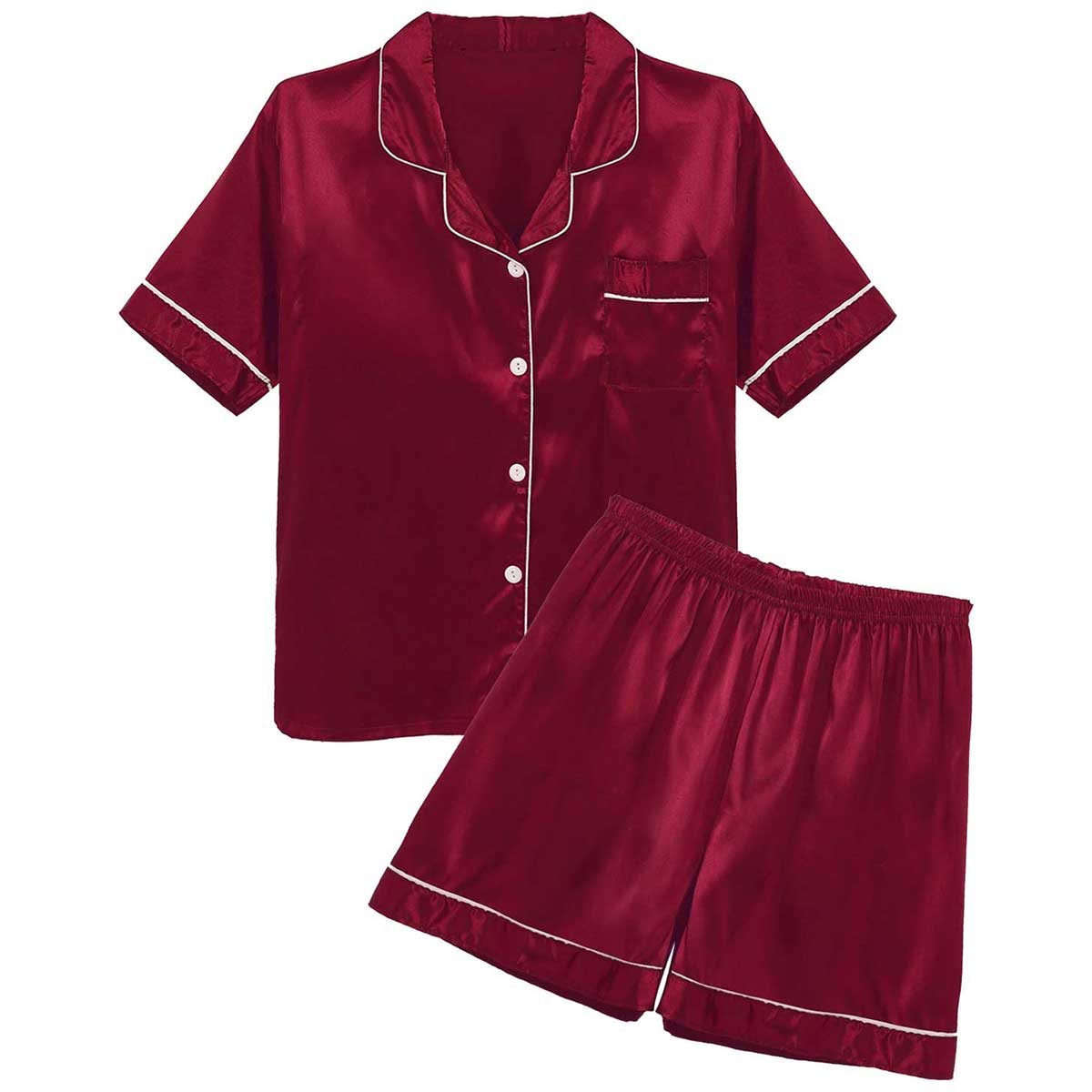 Title 24, Herren-Pyjama-Set aus seidigem Satin, Loungewea...