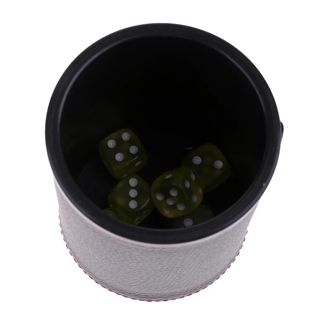 6pcs Dices with Leather Cup KTV Bar Game Set Toy
