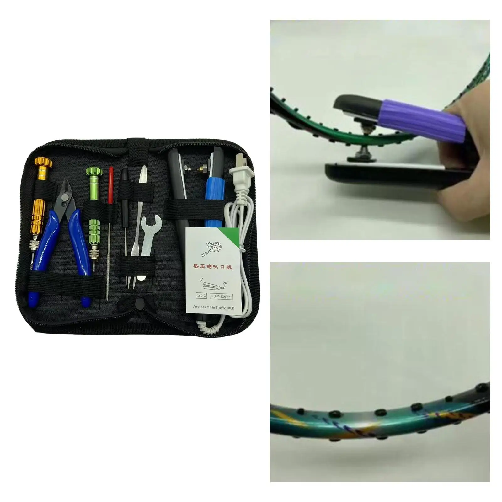 Manual Tennis Racquet Clamp Heat Press Nail Clipper Screw Rotator Badminton Racket Pliers for Badminton Racket Tennis Repair DIY