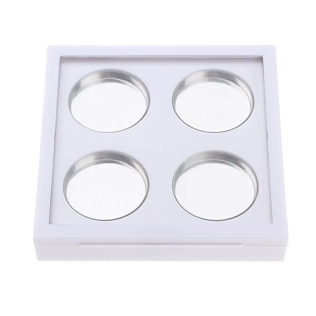 4 Slots Empty Eyeshadow Palette Blush Container DIY Cosmetic Case Box White