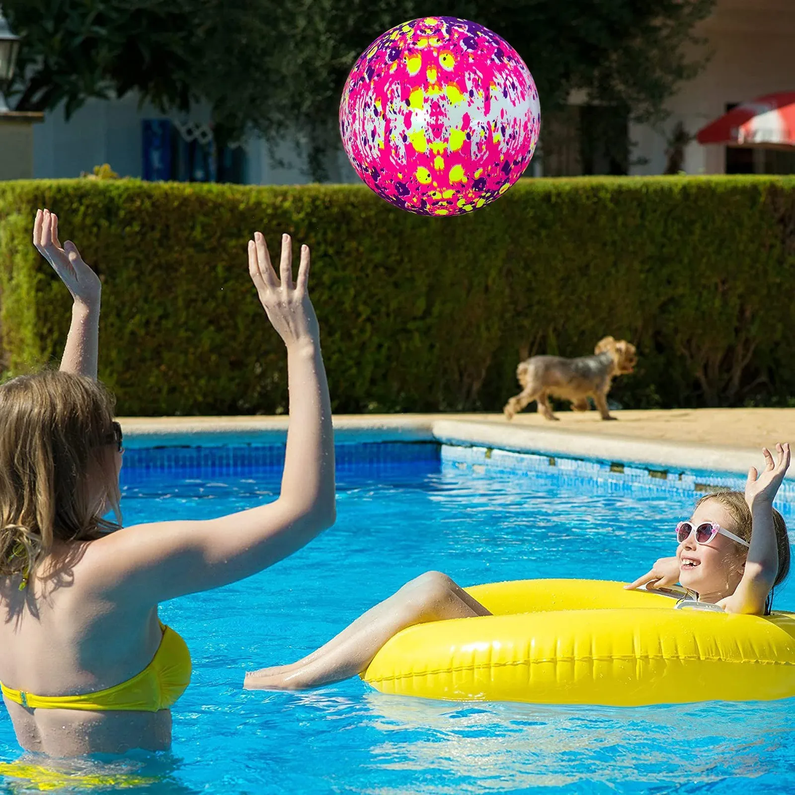 Inflatable Beach Ball PVC Water Balloons Rainbow-Color Ball Outdoor Swimming toy 