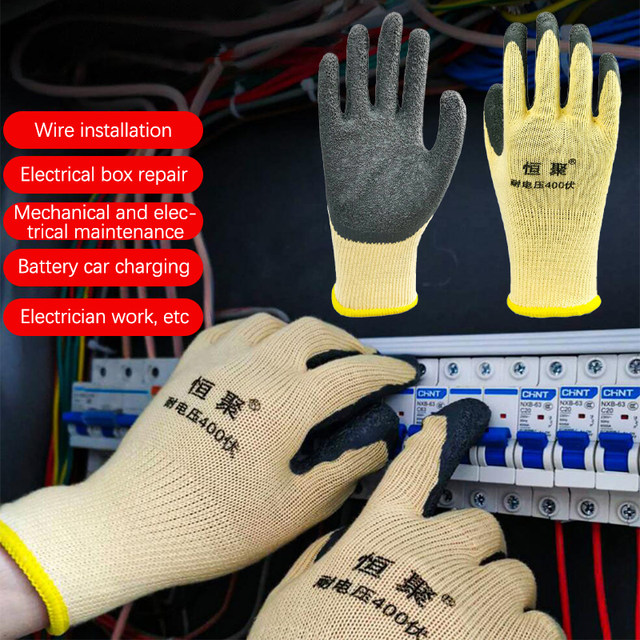 Black Red Insulating Gloves Tool Safety Anti-Electricity Work