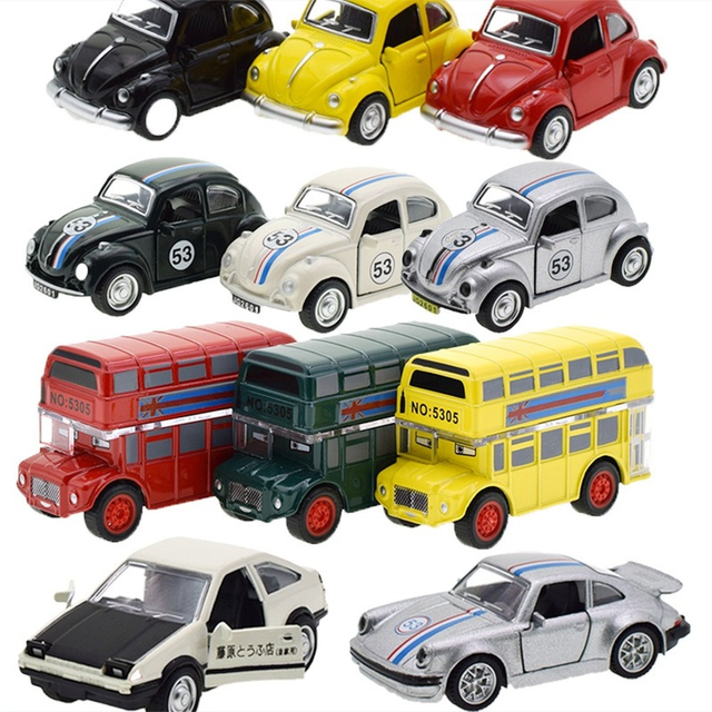 1:43 Diecast Car Model Toy Alloy Pull Back Car Toys Mini Vintage Vehicle  Model Inertia Cars Boy Toys for Kids Game Children Gift