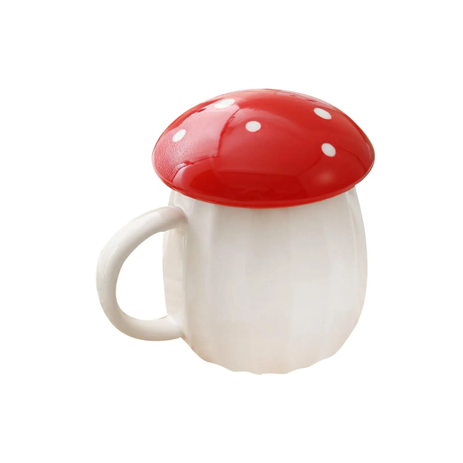 Mushroom Cup Mug Thickened Handle Gift Water Bottle Ceramic Cup for Office Household