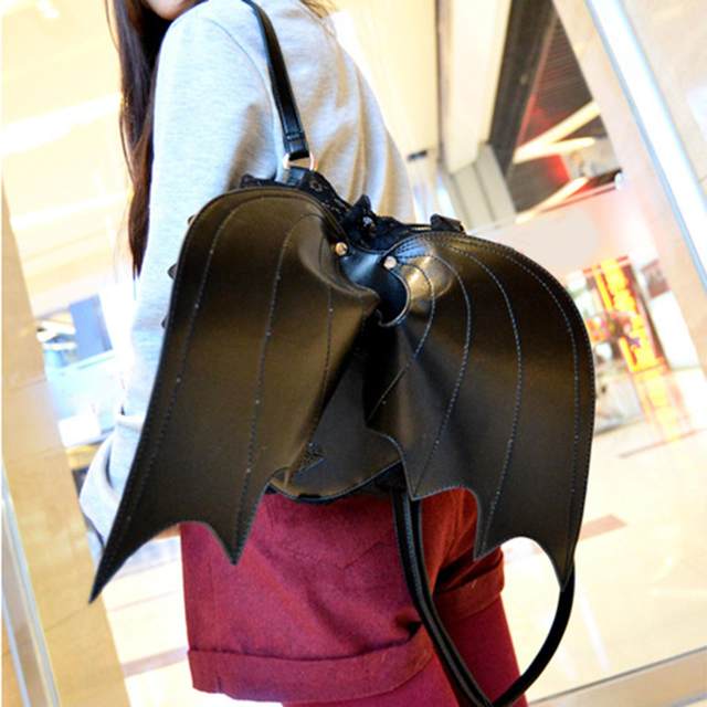 Leather bat factory backpack purse