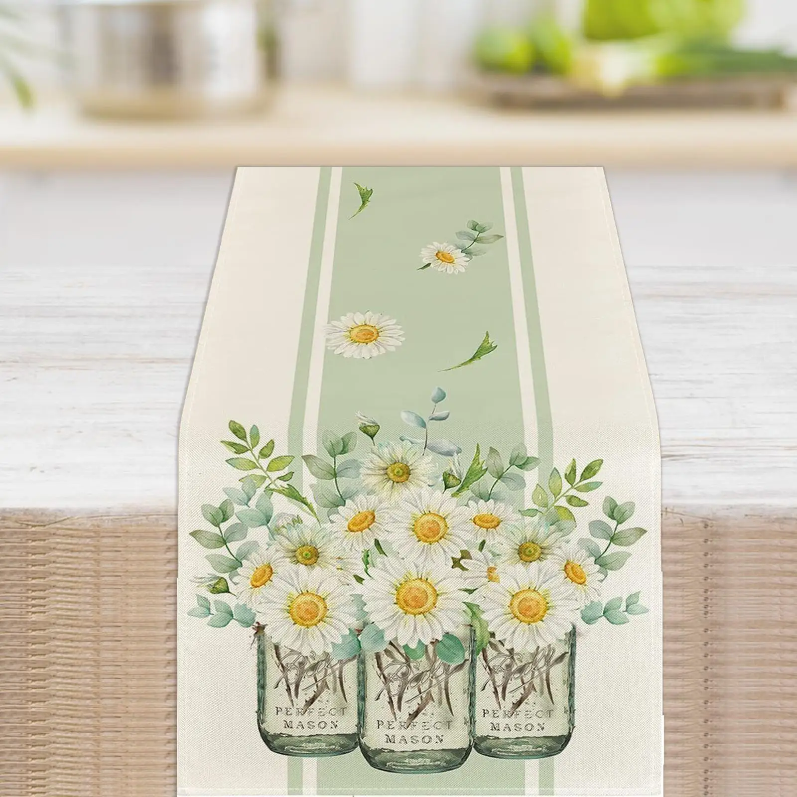 Easter Decorations Reusable Linen Tabletop Collection Portable Table Runner for Easter party Celebration Anniversary