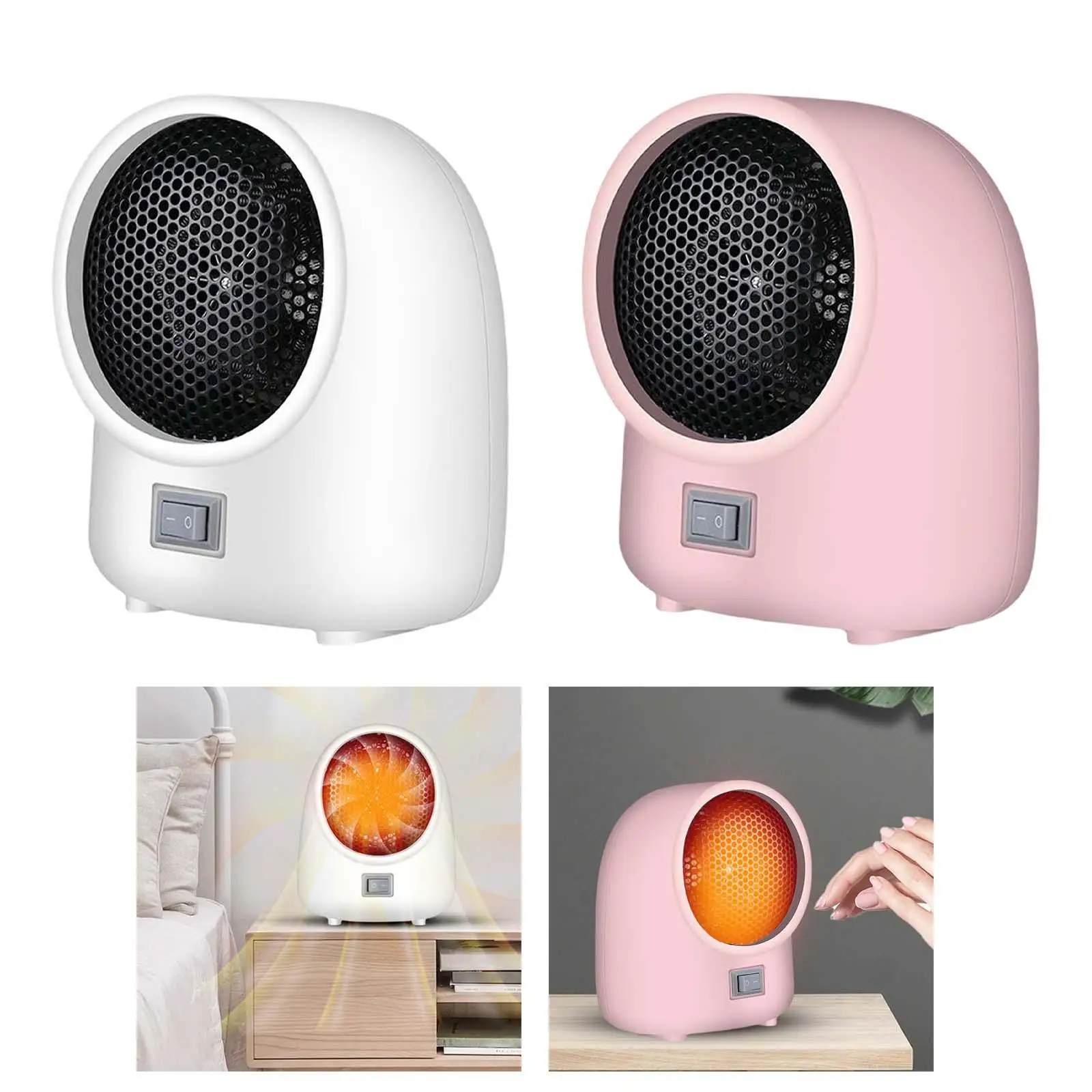 Electric 350-400W Quiet Convection Heating Mechanically Compact Fast Heating Mini Space Heater for Indoor Living Room Table Home