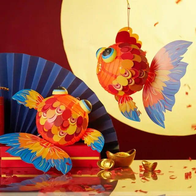 Lanterna di pesce rosso Kit fai da te lanterna di carta incandescente cinese  bambini artigianato fai da te regalo lanterna di Festival di metà autunno  lanterna di capodanno - AliExpress