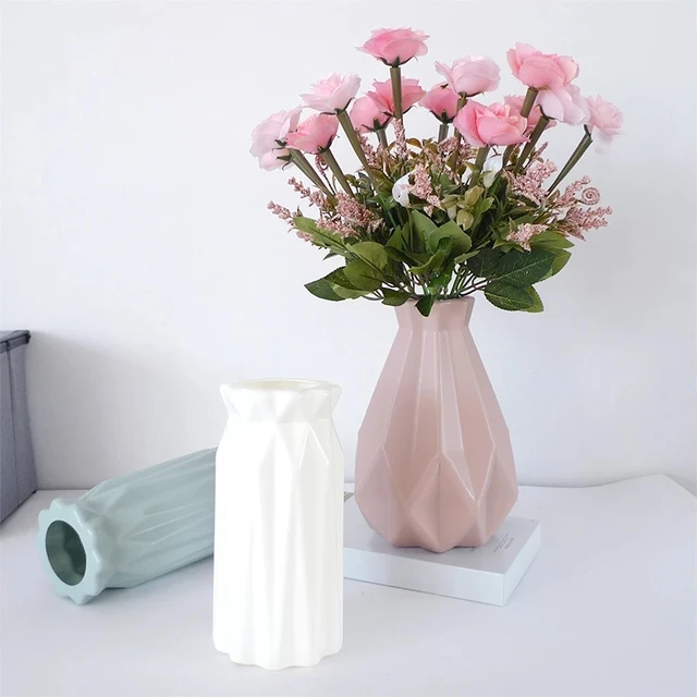 1 Piece Of Creative Plastic Vase, Simple And Modern Flower Arrangement  Vase, Dry And Wet Flower Vase (white)