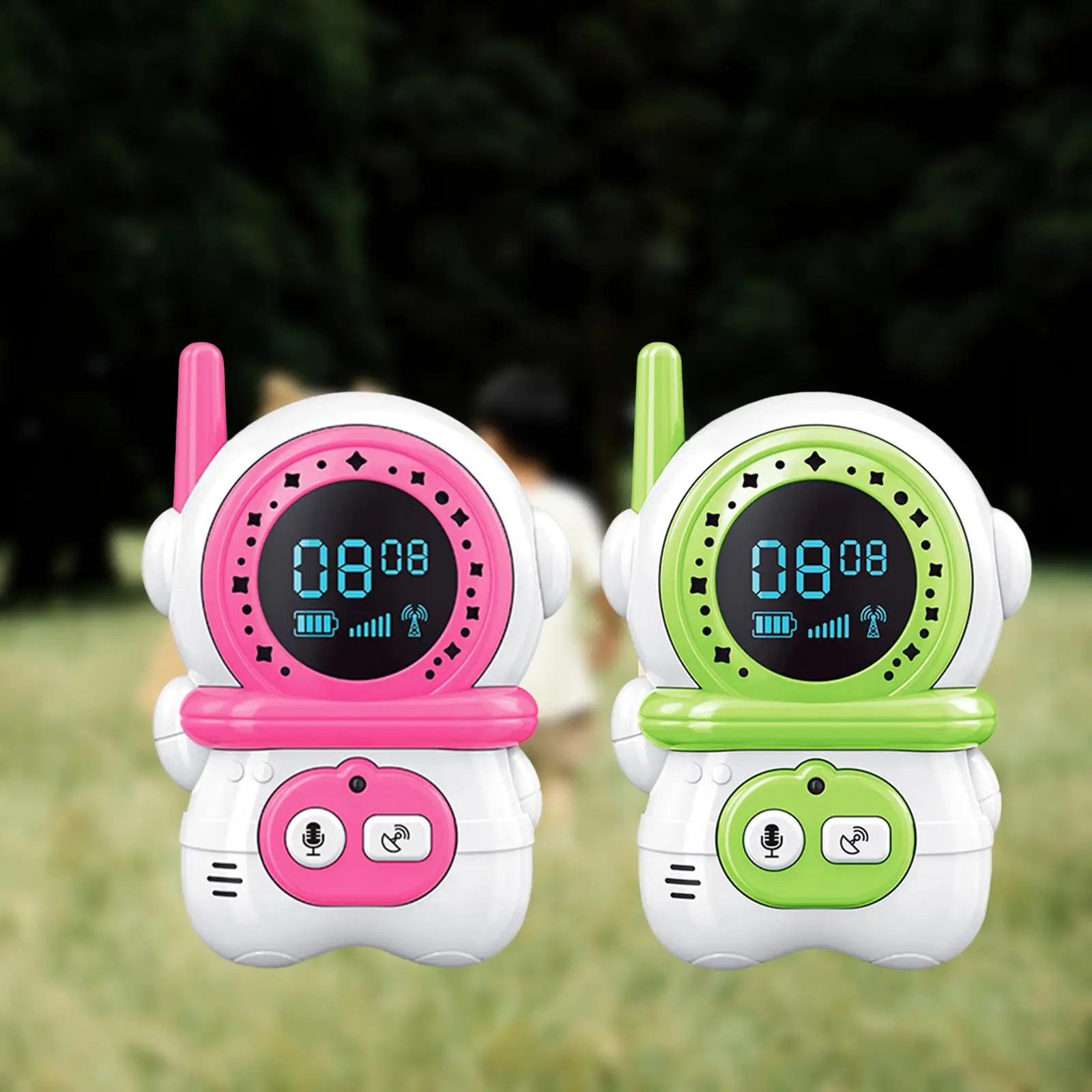 2 Pieces Walkie Talkie Children Electronic Portable Walkie Talkie Toy for 3-12 Years Old Teens Hiking Travel Family Games