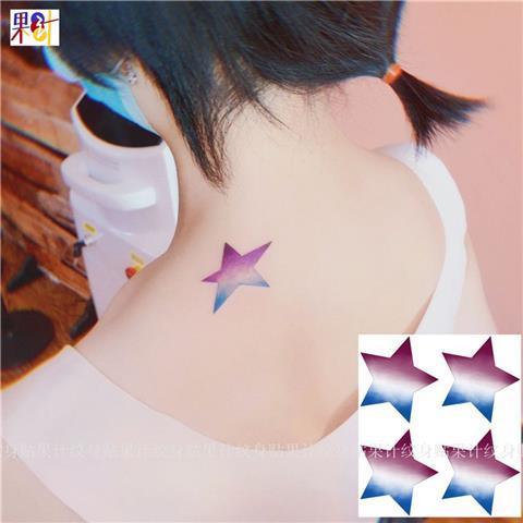 Anime Star Tattoo Aufkleber bunte rot blau lila dauerhafte Tattoo Kunst temporäre Tattoos wasserdichte Tatto Cartoon gefälschte Tätowierung – Detail 7