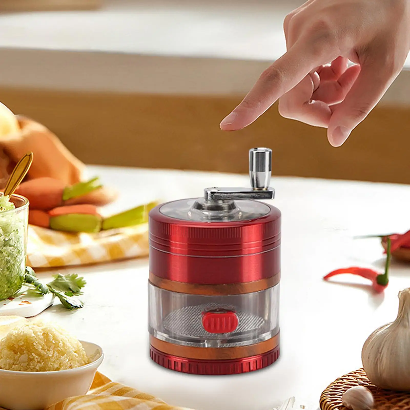 Metal Spice Grinder Easy to Use 4 Layers Multifunctional kitchen Gadgets Seasoning Mill Pepper Hand Crank Spice Miller