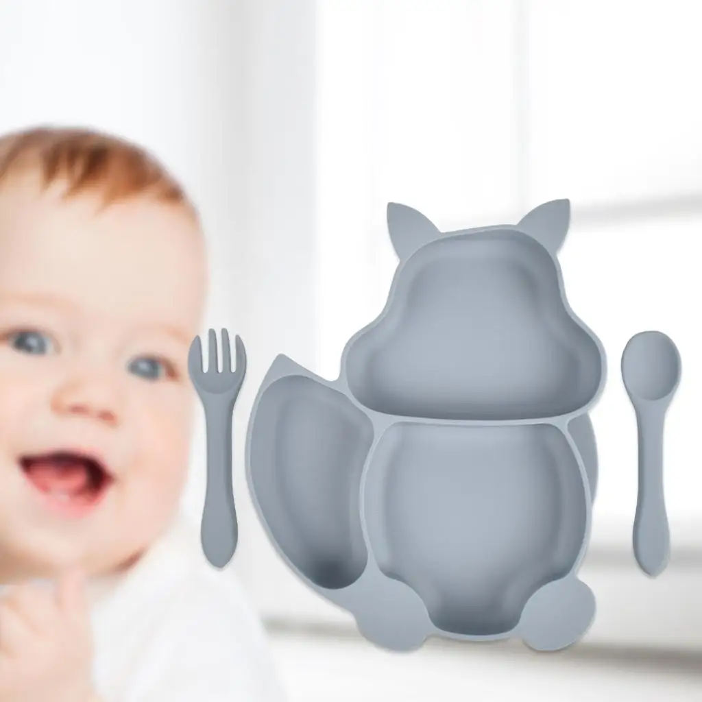 Suction  for Babies Toddlers Kids Infant -  Silicone,   with Suction Feature, Divided Design, Microwave, Dishwasher Friendly