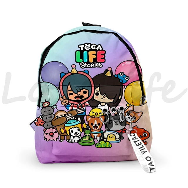 Fashion Toca Life World Game 3 Pcs/set Toca Boca Backpacks for School  Teenagers Girls 3D Anime Pink Softback Bag Travel Mochila