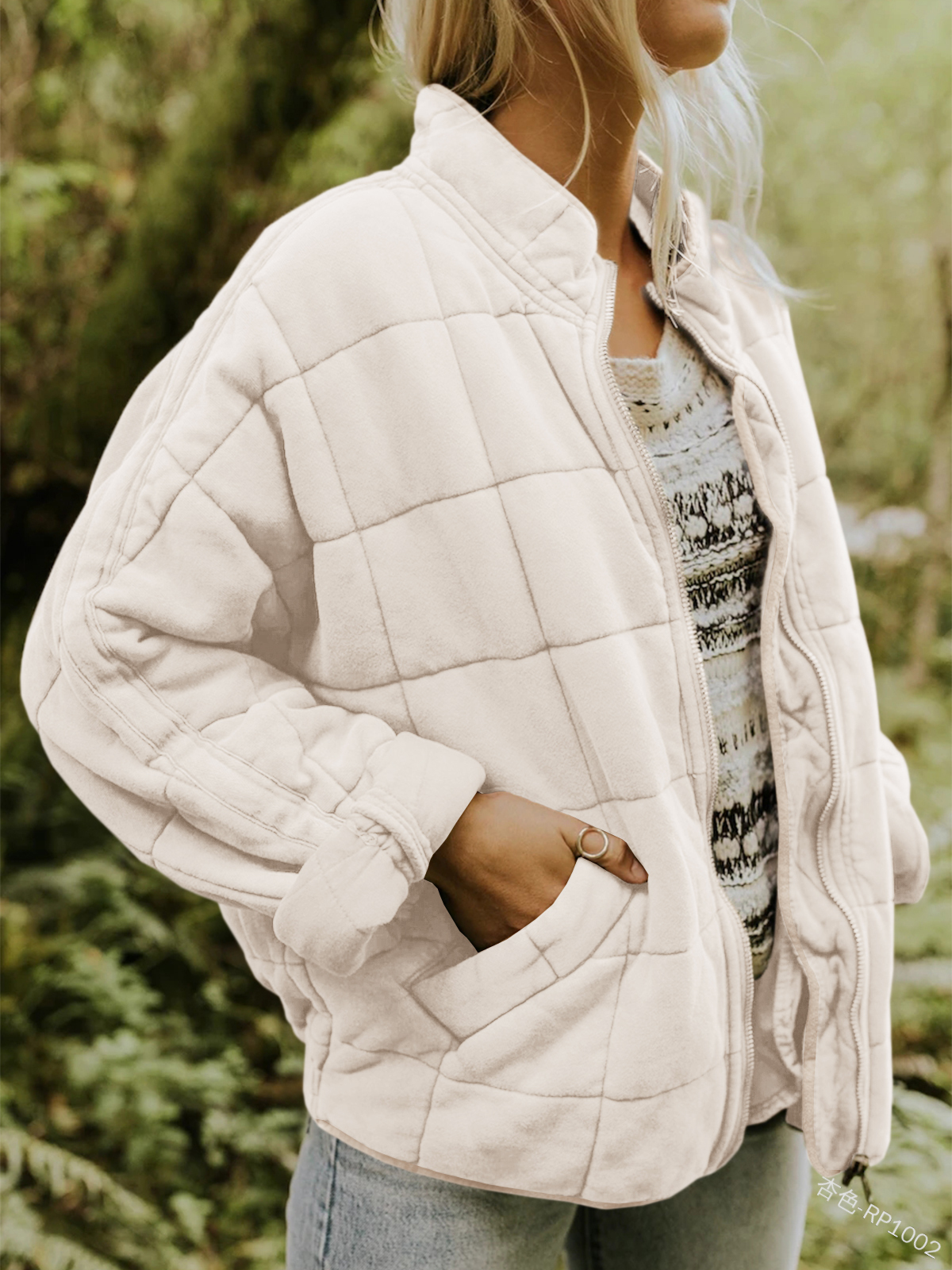 Mulheres Outono Inverno Quente Acolchoado Jaquetas Cor Sólida Manga Longa Gola Zip up Solto Leve Cabolsa Casual Outwear 6 Weddings & Events