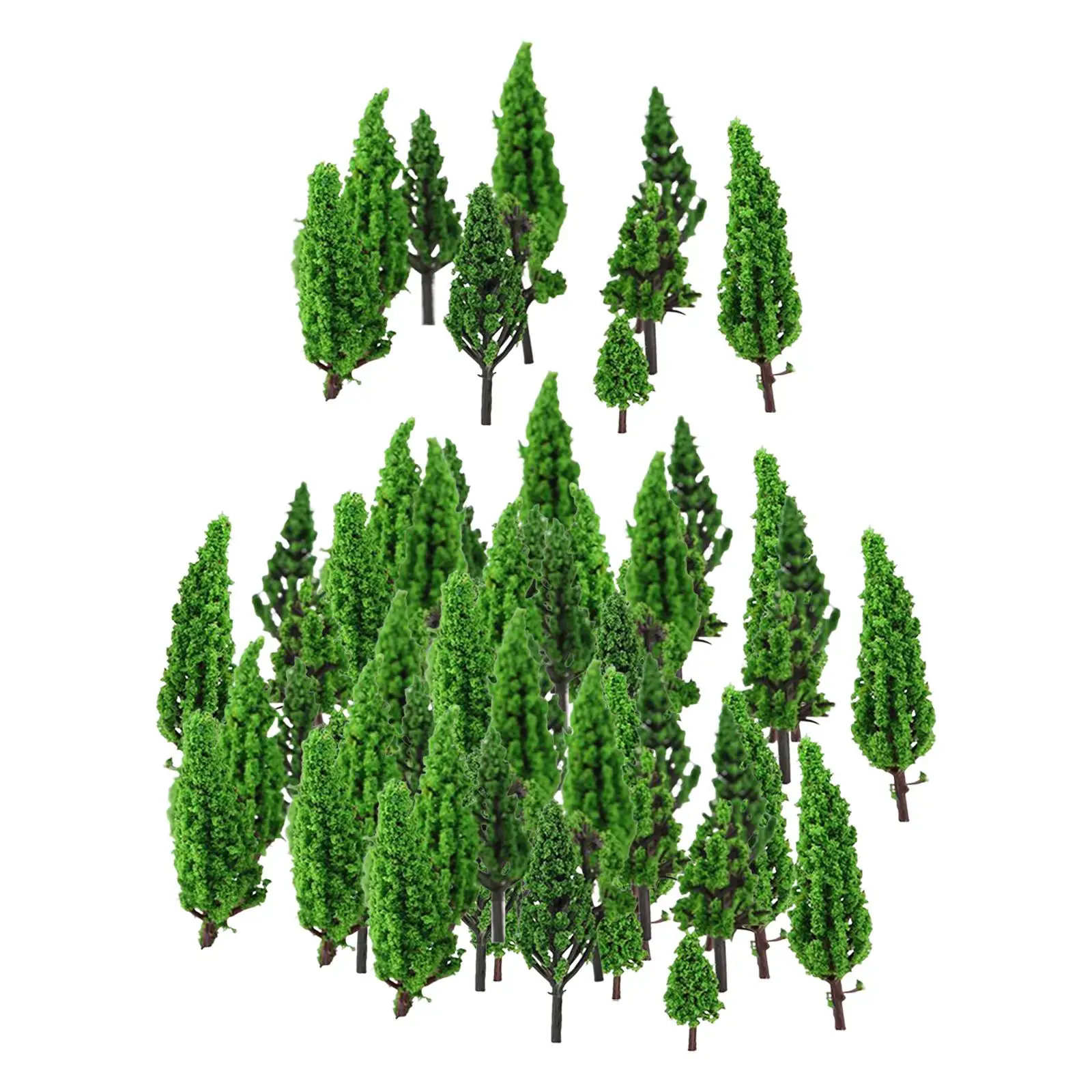 50Pcs Simulation Scenery Tree Mixed Model Trees for Fairy Garden Micro Landscape Sand Table DIY Material Accessories