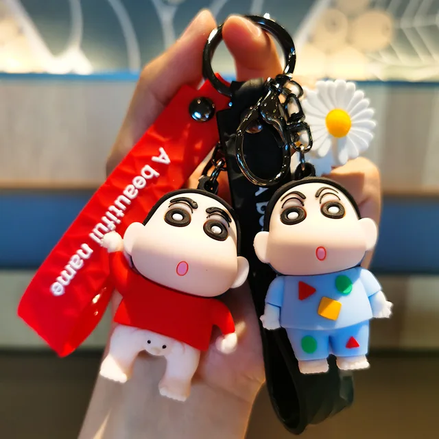 Wholesale 3D Crayon Shin-Chan Doll Cute Keychain Accessories PVC Key Ring  with Daisy Basketball Pendant Wristlet Custom Car Bag Charm Gift From  m.