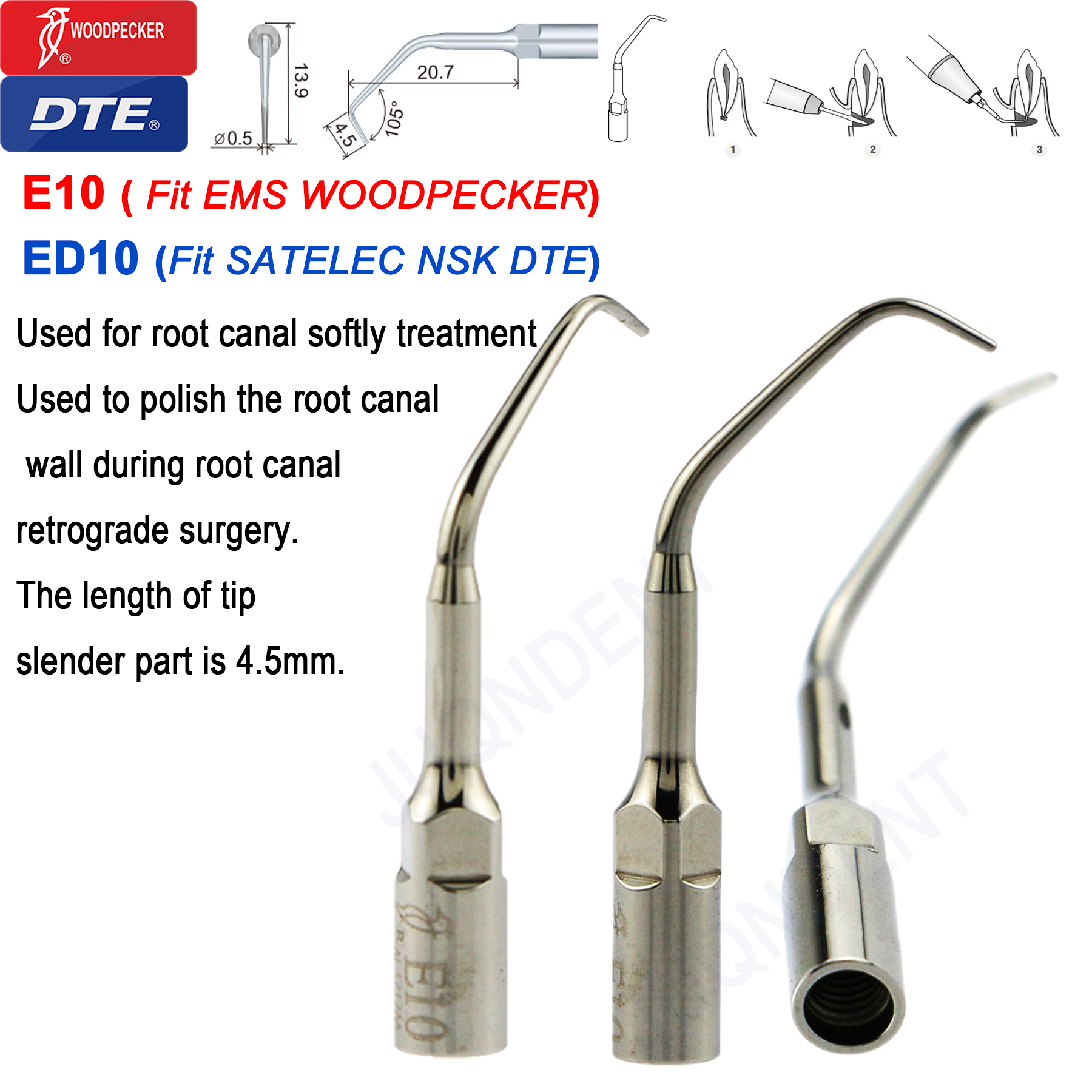 Best of Woodpecker DTE Dental Ultrasonic Scaler Tips Dentistry Ultrasound Scaling Tip Fit EMS SATELEC NSK Dental Products Reviews & Tips - Image 2