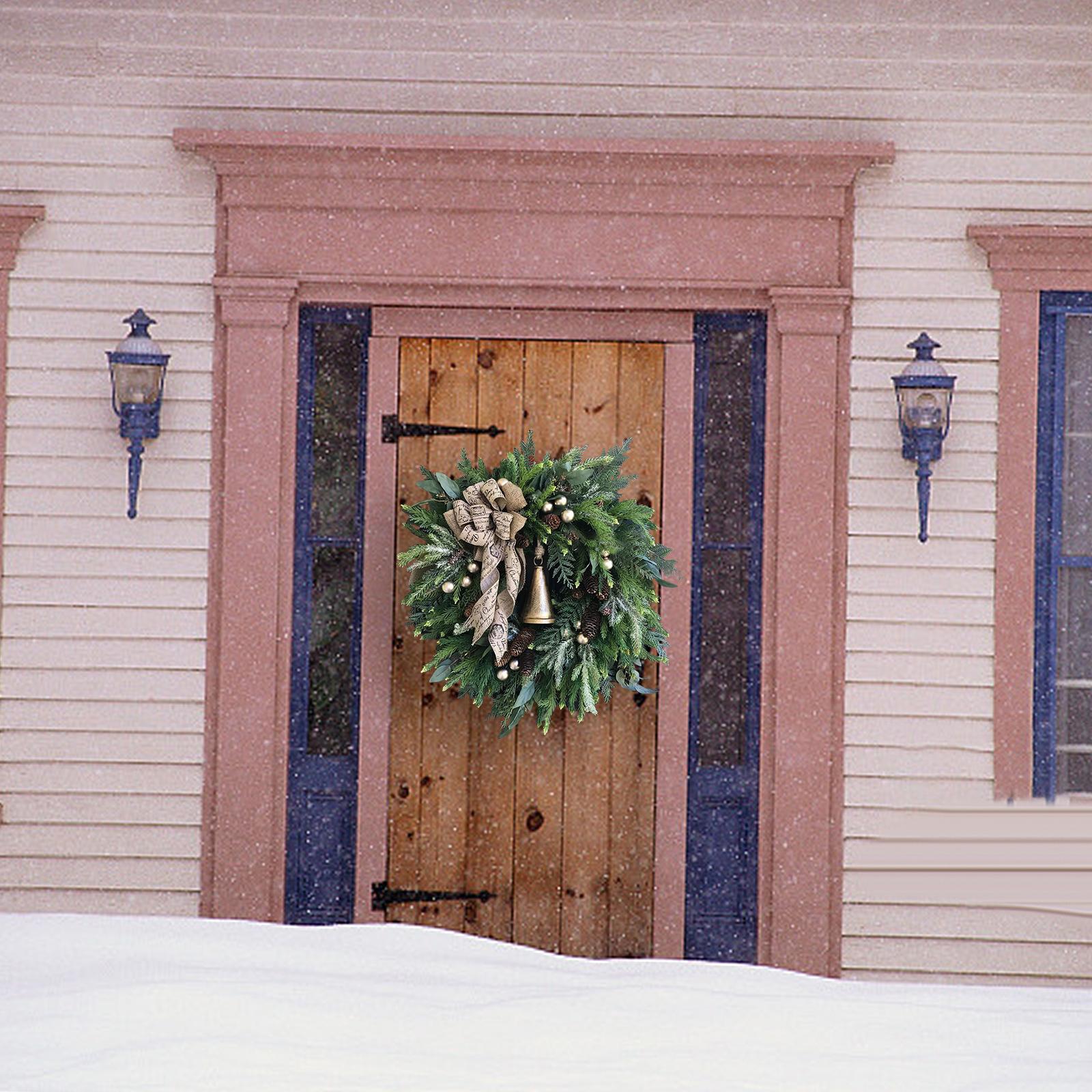 Artificial Flower Wreath Christmas Wall Hanging Winter Wreath Farmhouse Garland Autumn for Door Window Party Wedding Decoration