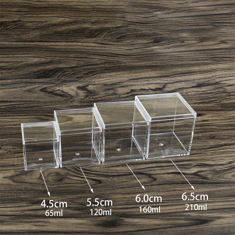 Quadratische hoch transparente Kunststoff box Zucht box Mini Candy Slime Kristall Schlamm Verpackungs box – Detail 2
