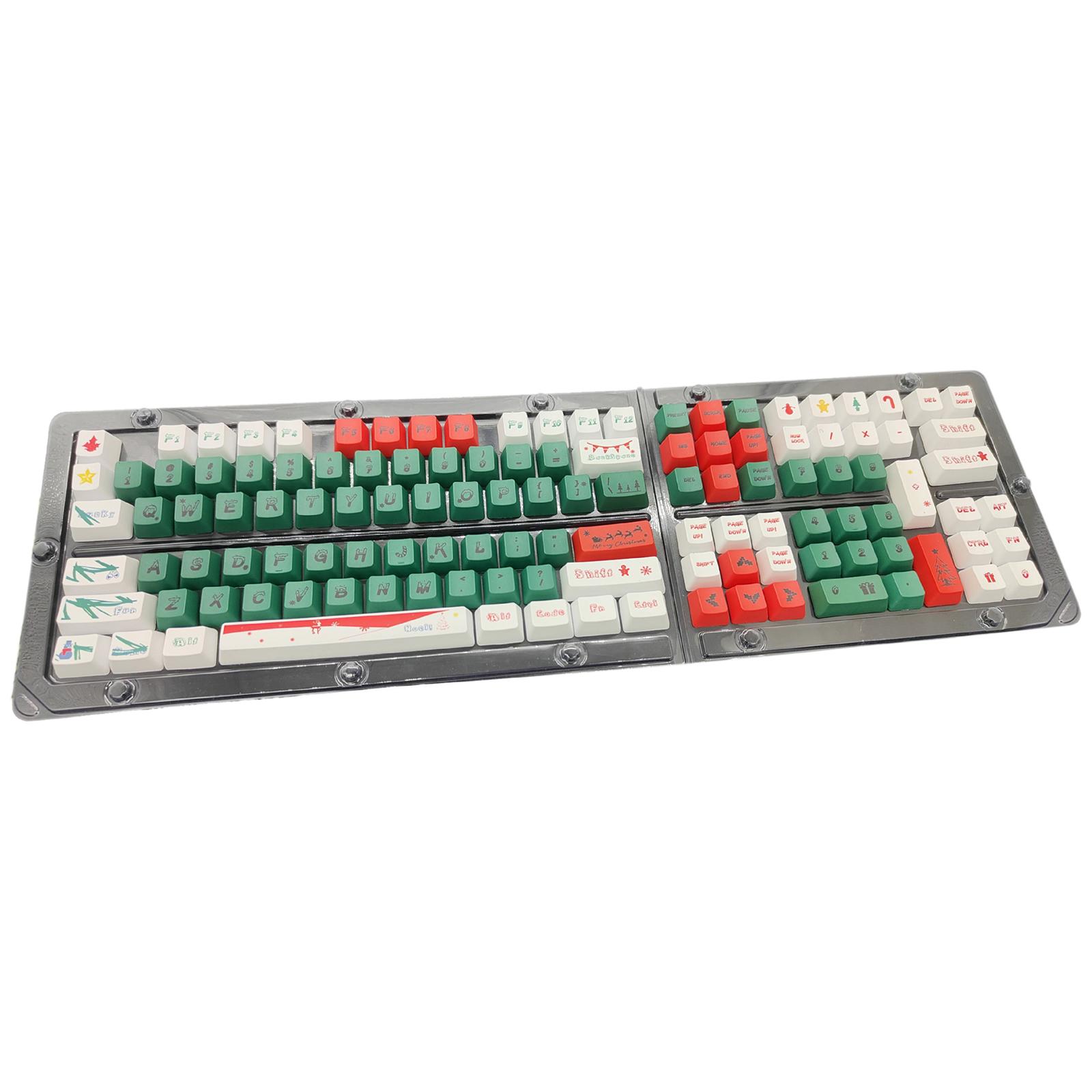 123-Key PBT Keycaps Christmas Style Mechanical Keyboard Keycaps for 61/ 64 /68 /87/ 96 /98 /108