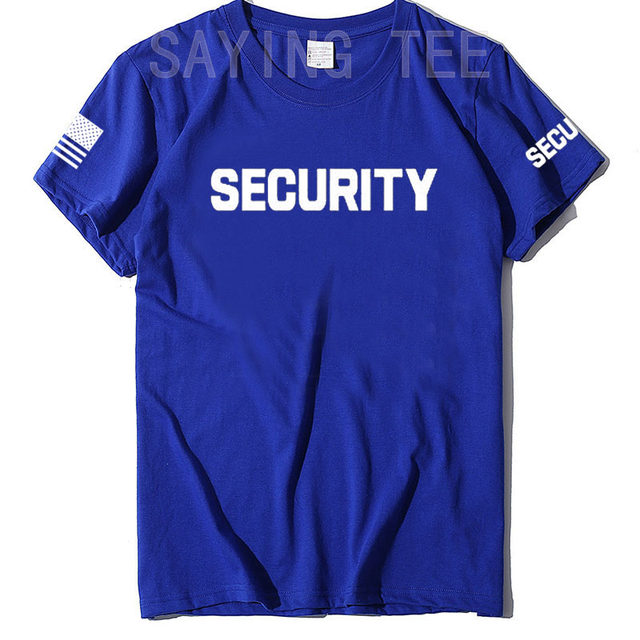 Camiseta Unisex de dos caras del personal del evento de la guardia de  seguridad, bandera americana