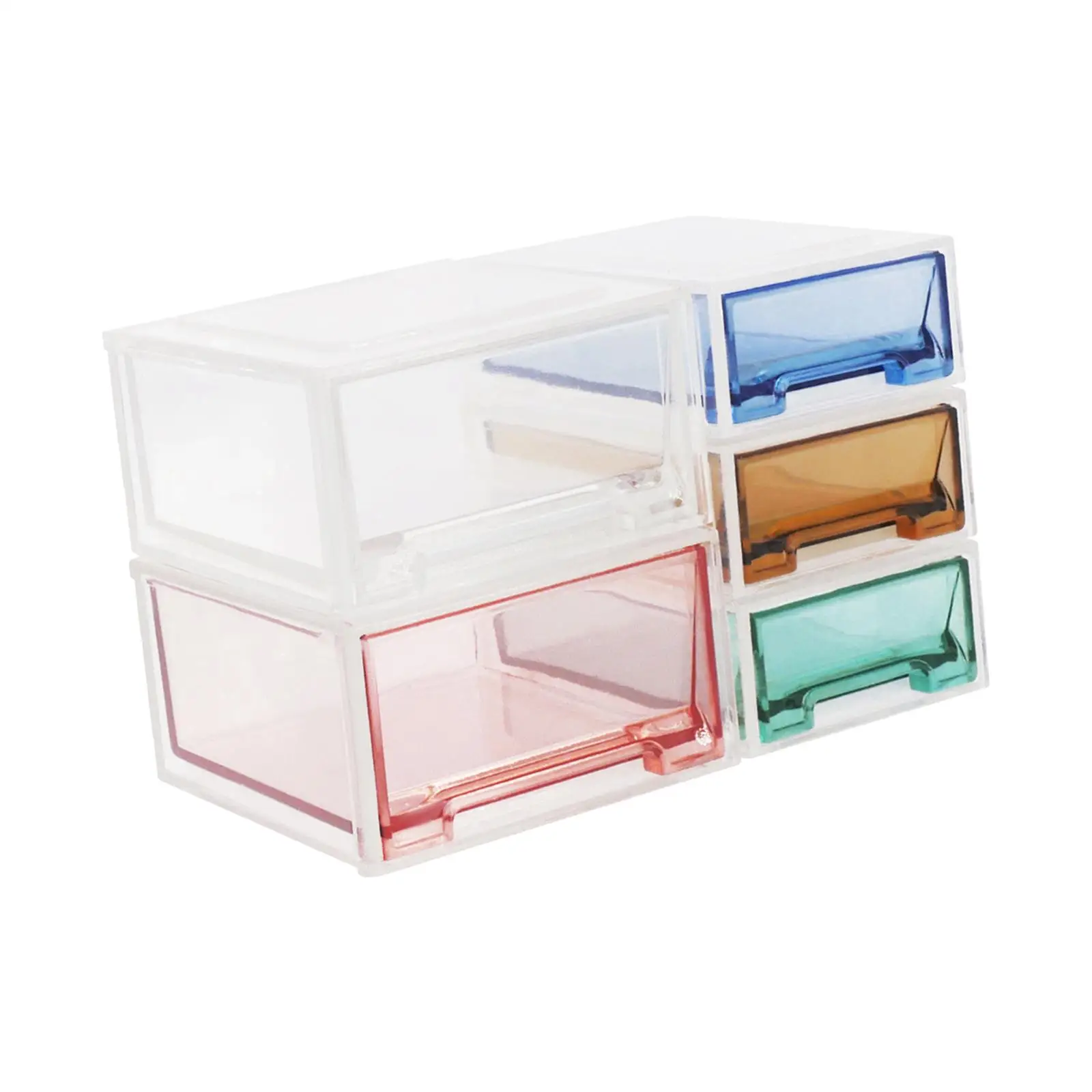 5Pcs Miniature 6 Dollhouse Storage Box Stackable Toy Box for Dolls Bedroom