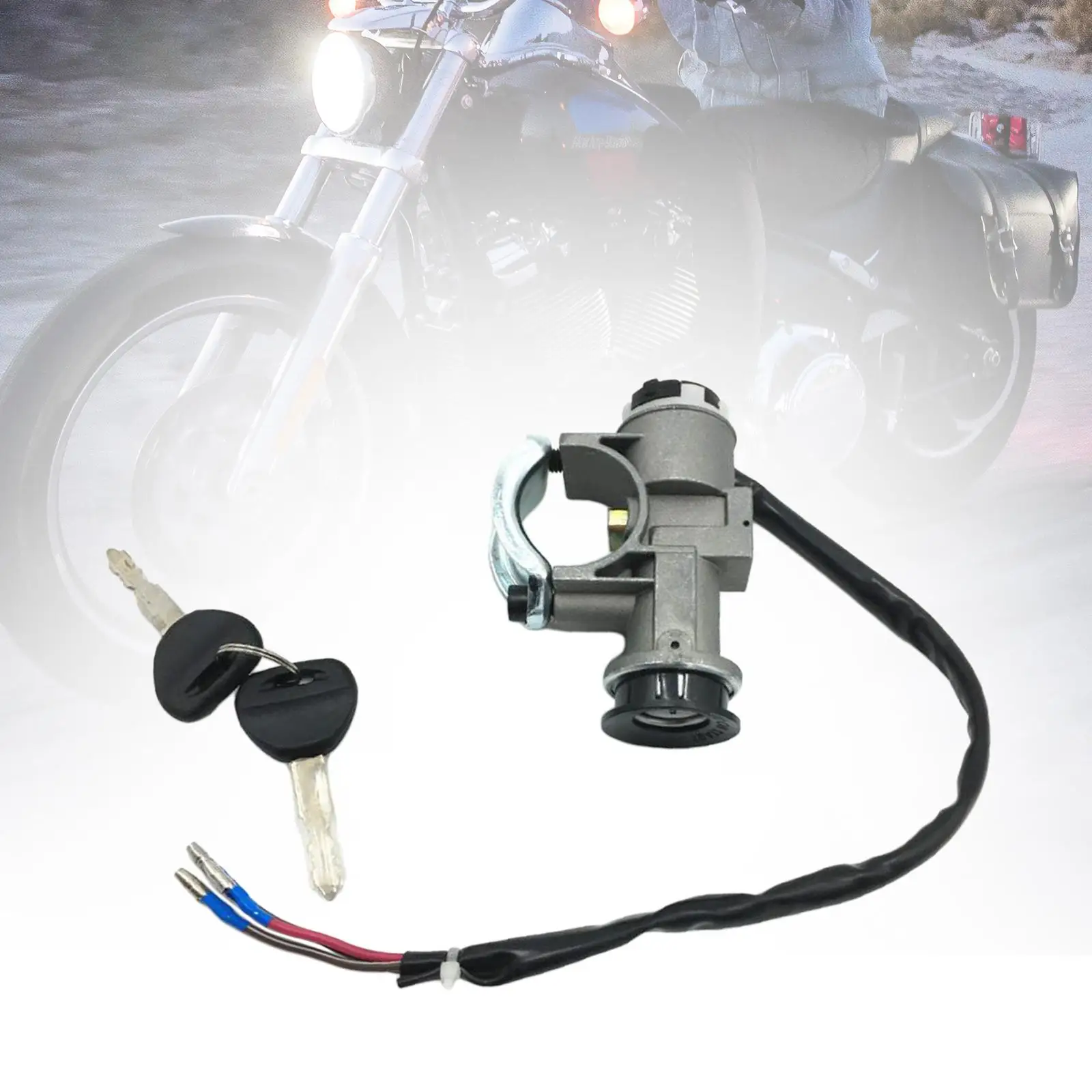 Motorcycle Ignition Switch Motorcycle Electric Door Lock Switch 3 Wires Ignition Switch Ignition Switch 2 Keys Switch for HS800