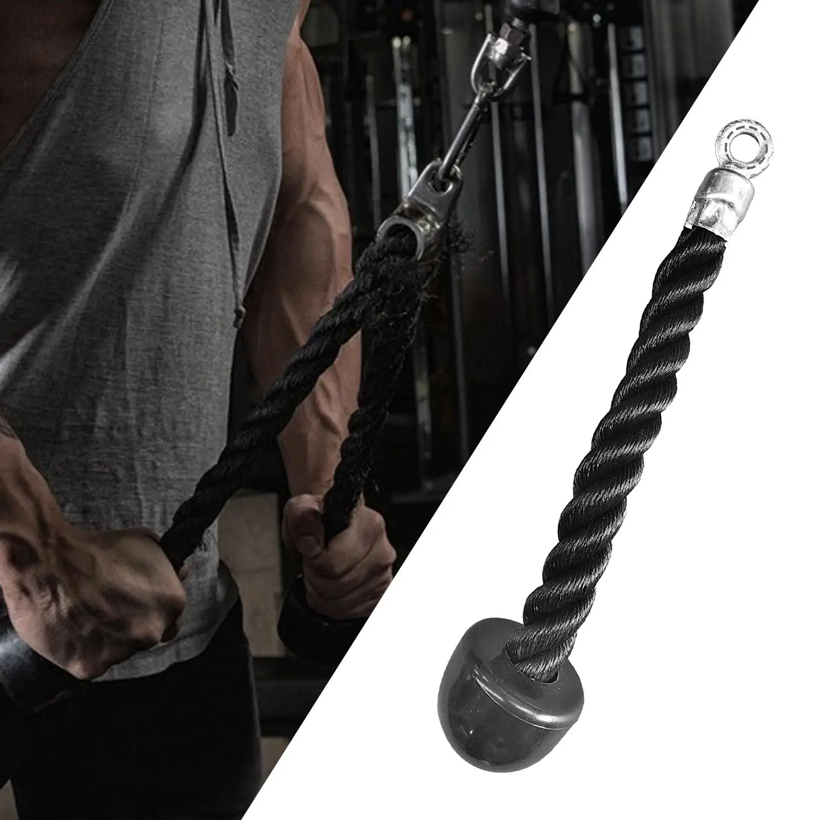 Portable Tricep Rope Pull Down Extension Strap Gym   for Biceps
