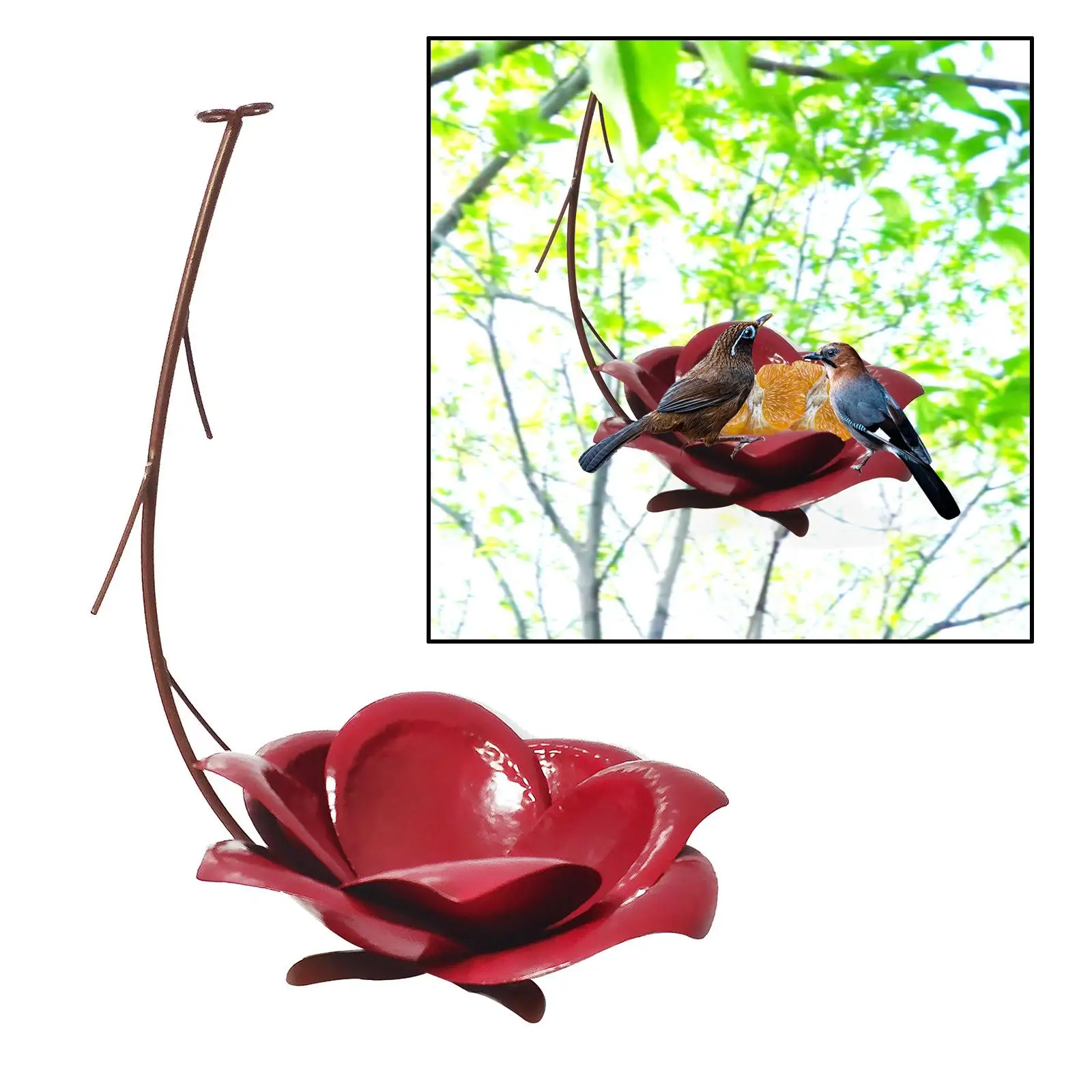 Bird Feeder Lotus Flower Shaped Wild Bird Hummingbird Feeder Bird Feeder Outside Garden Outdoor Yard Decoration