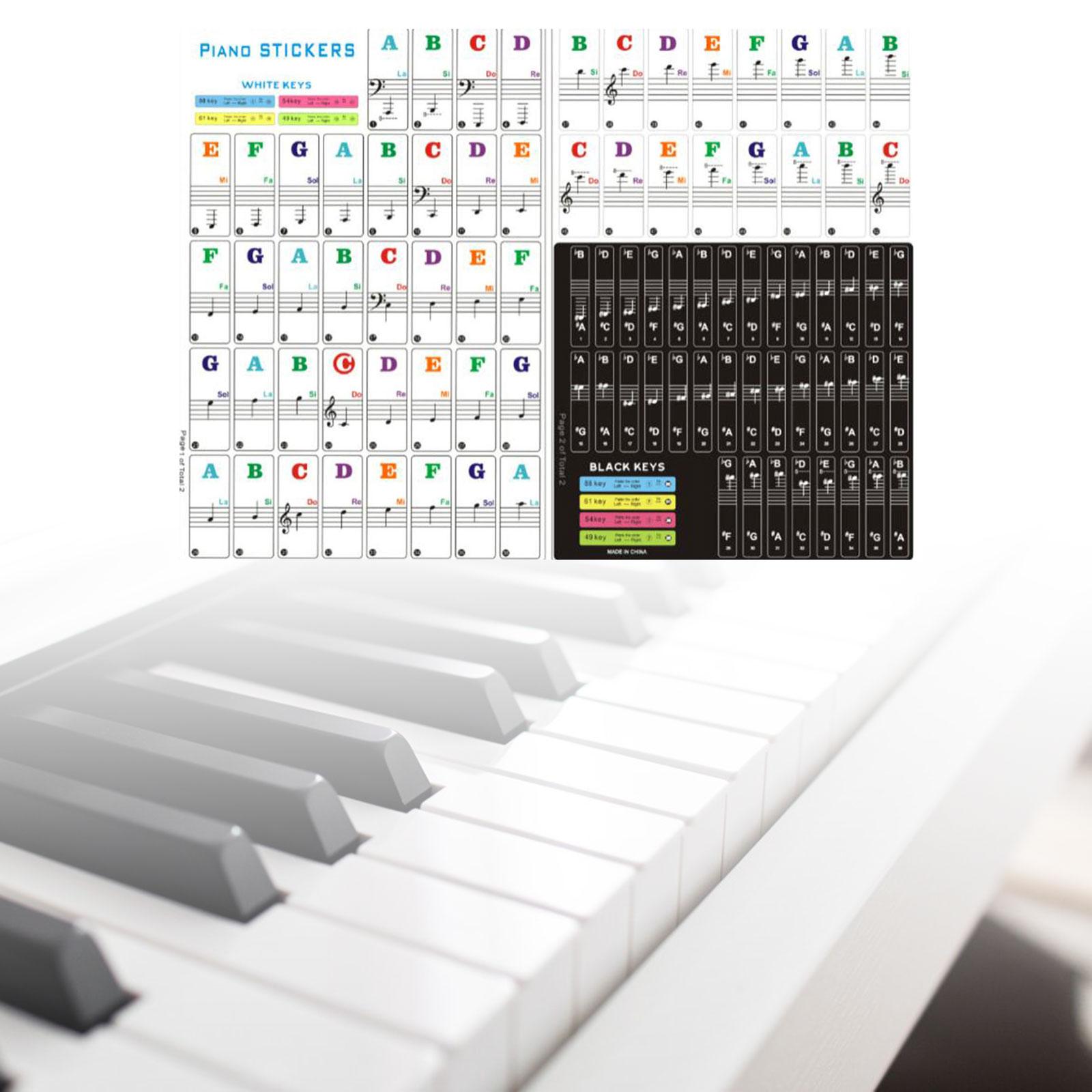 Description Picture 3 of itemTransparent Piano Keyboard Stickers for Beginners 88/61/54/49/37 Key electronic Piano Practice Learning Keyboard Stickers