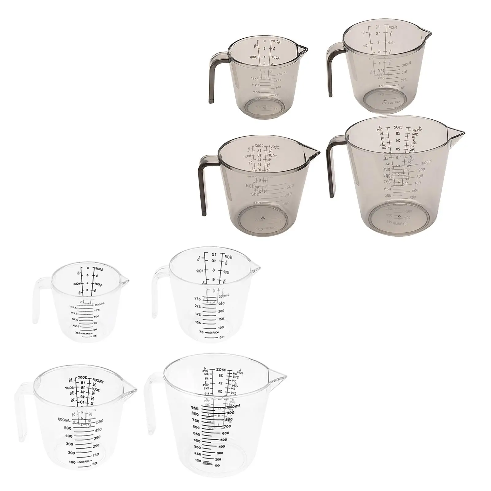 4x Measuring Cups Scales Portable Durable Mixing Mug for Baking Home Kitchen