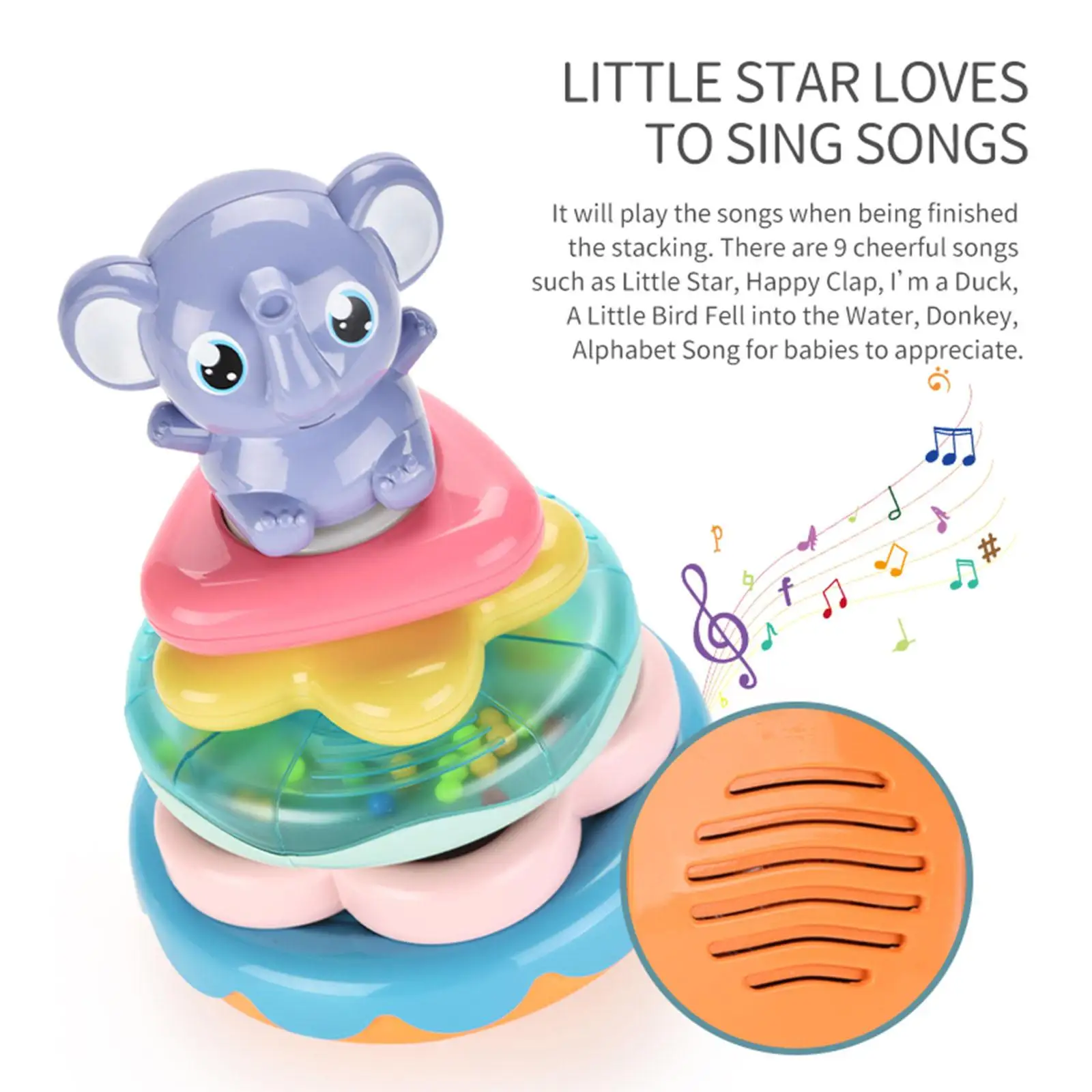 Baby Musical Toy Rattles with Sounds and Songs Colorful Lights for Toddlers