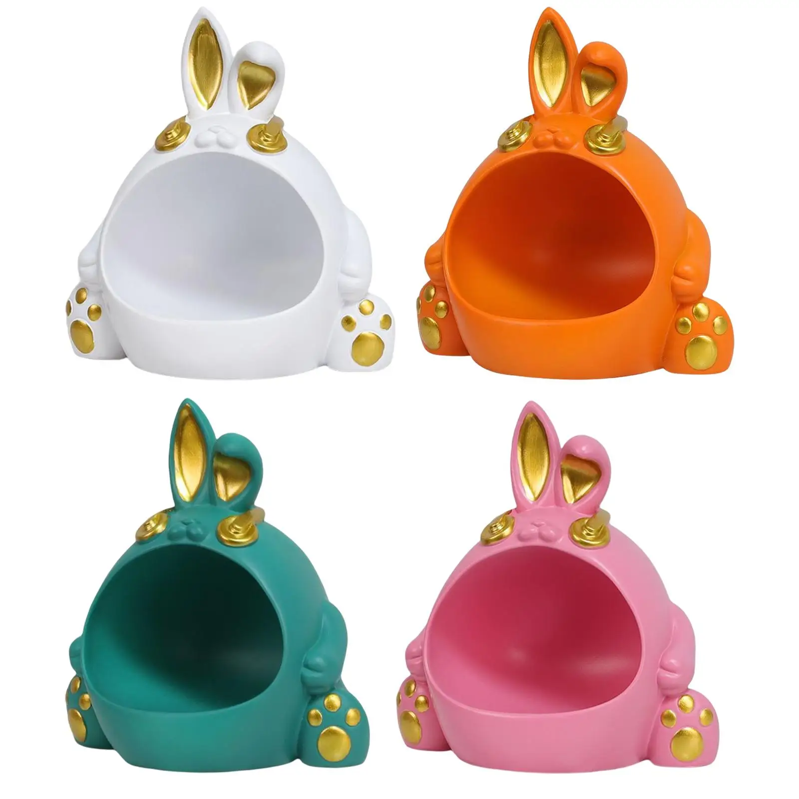Resin Storage Box Rabbit Figurine Cute Animal for Home Decoration Ornament
