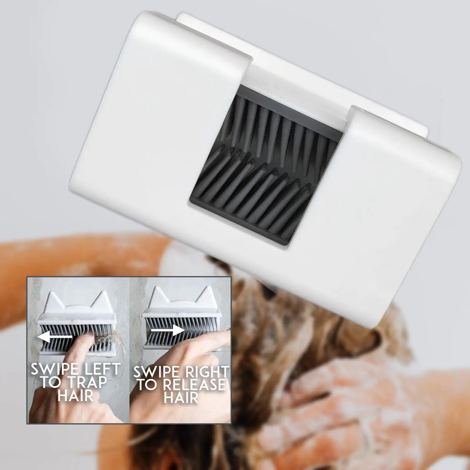 Shower Drain Hair Catcher 2 x Stickers Drainage Pipe Brush Bath Stopper Drain Protector for Bathroom Bathtub Toilet Hotel Home