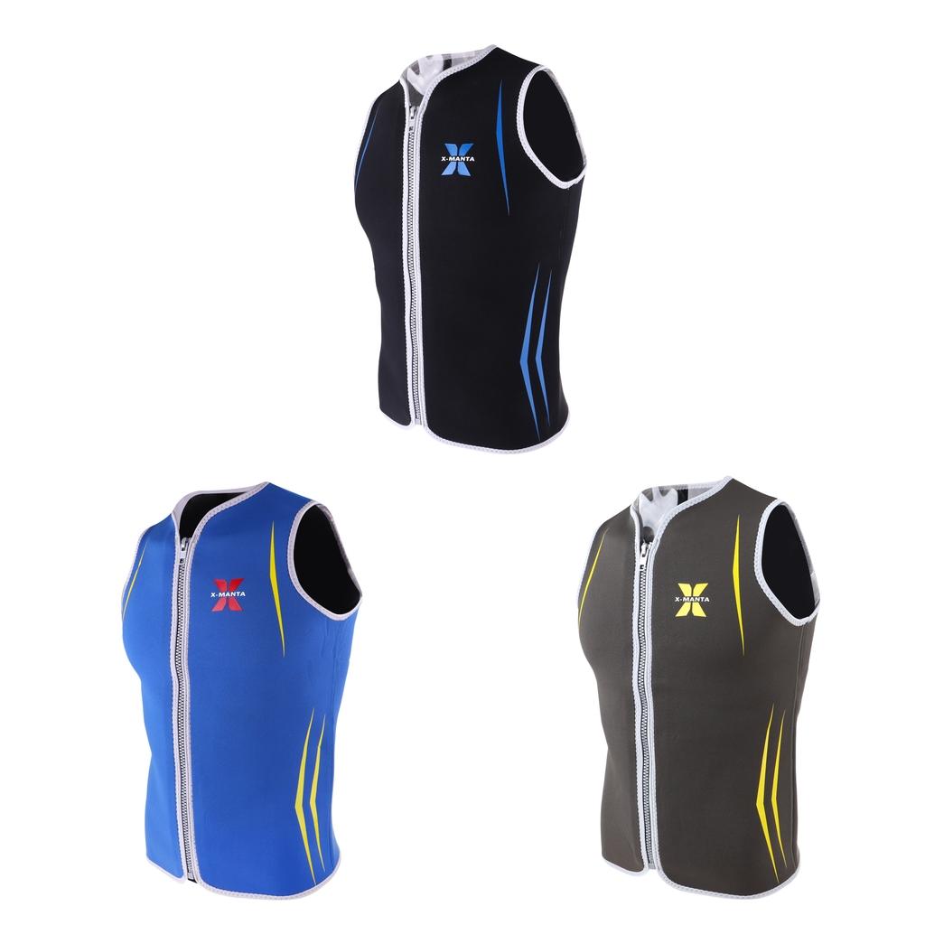 Mens 3mm Neoprene Wetsuit Vest Sleeveless Front Zip Jacket