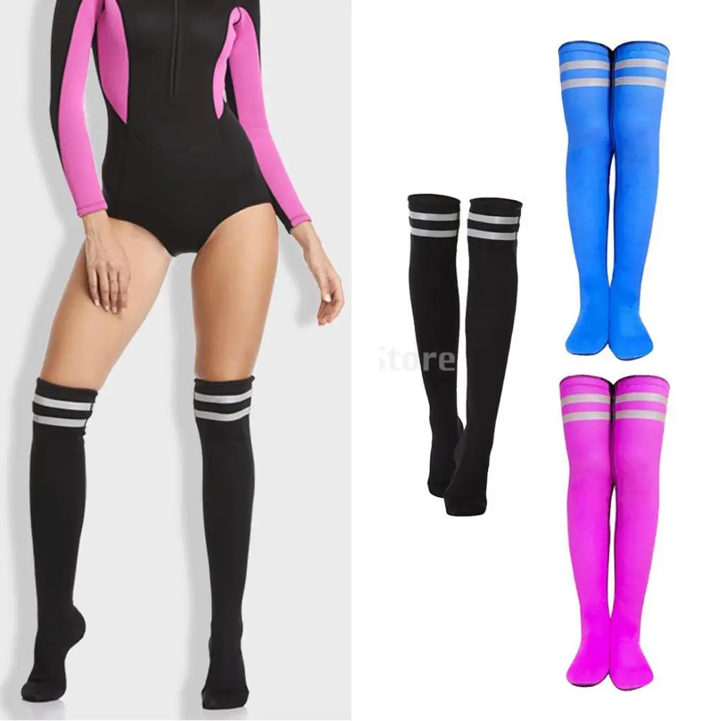 Neoprene Diving Socks Booties Stocking Thigh High Sock Shoes Dive Gear Black
