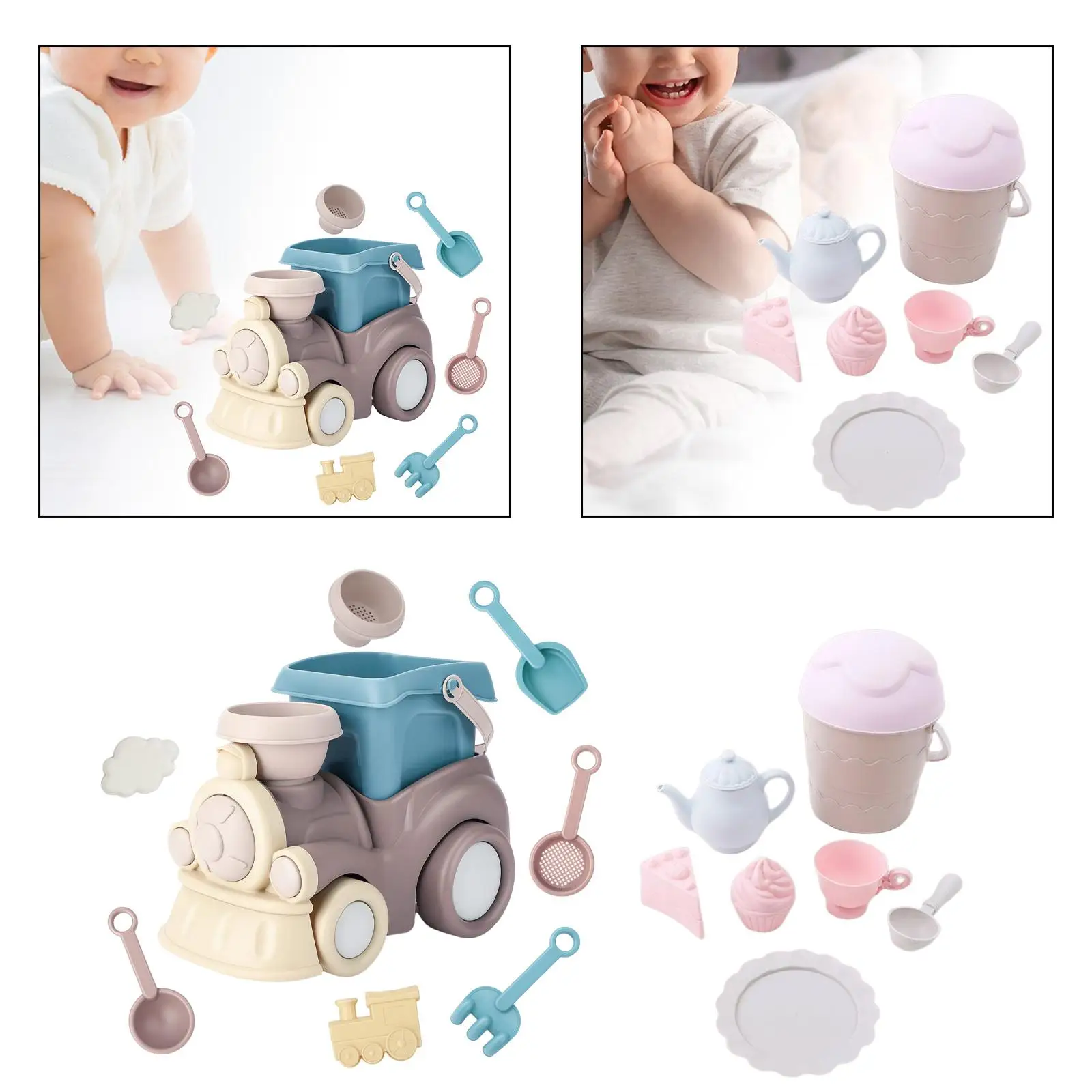 Summer Beach Toys Reusable Tools Interactive Sand Gadgets Ice Cream Bucket Beach Toy for Playground Sandpit Travel Beach Outdoor