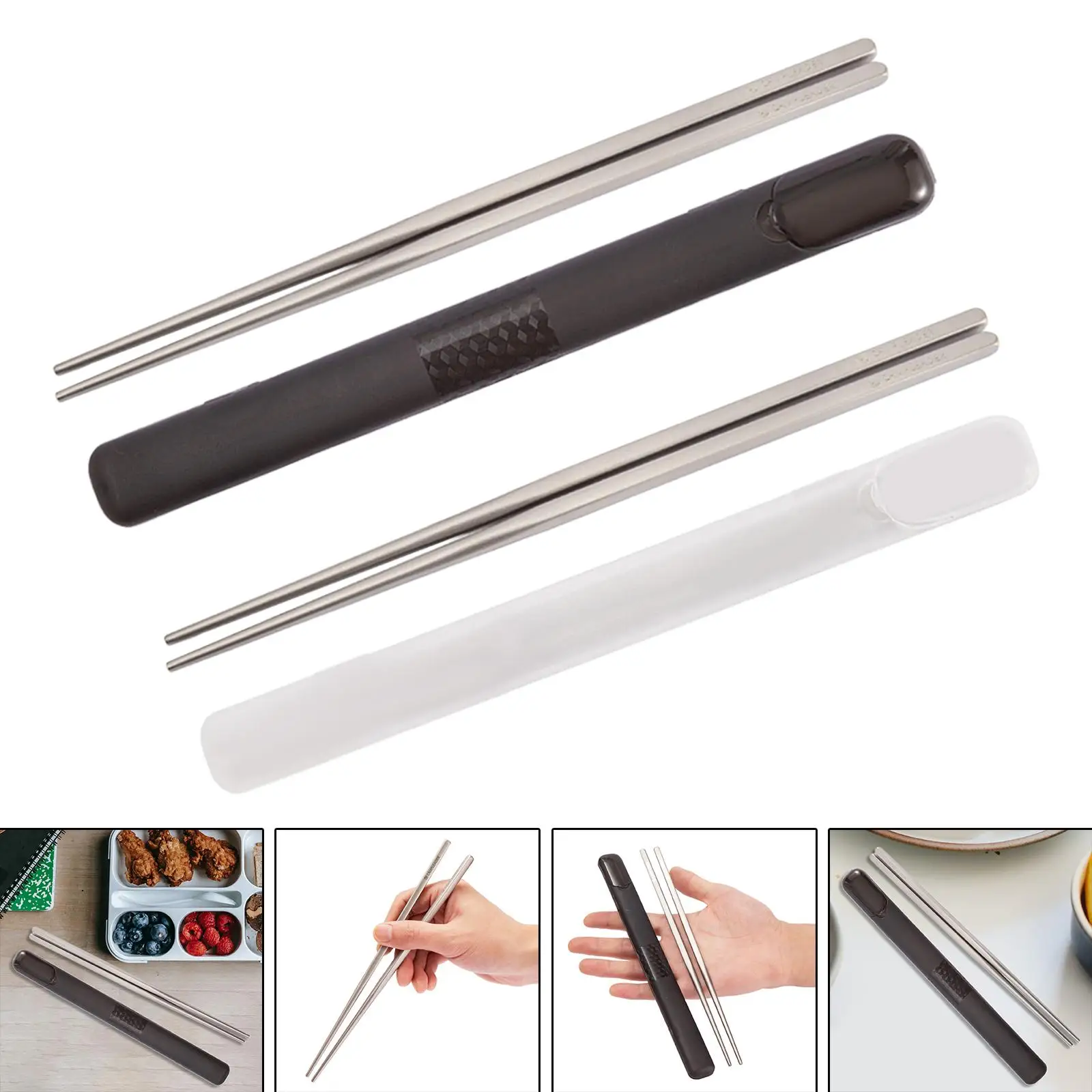 Titanium Chopsticks Outdoor Dinnerware Lightweight Portable Tableware Metal