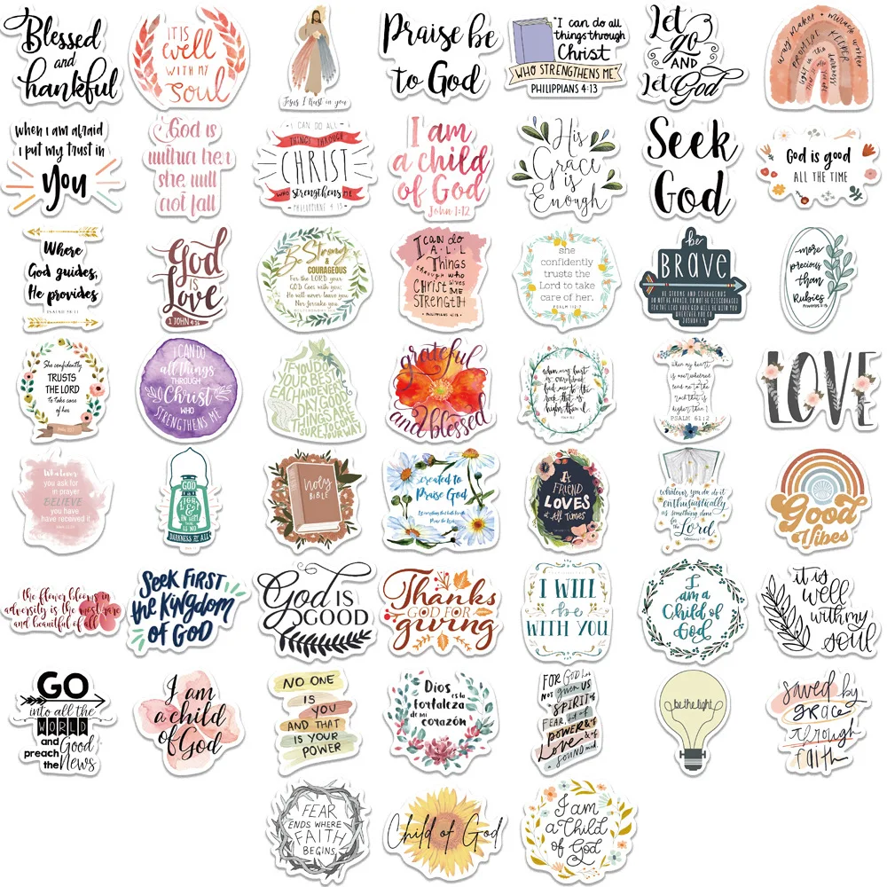 Christian Slogan Graffiti Stickers, Religious Stickers for Decoration